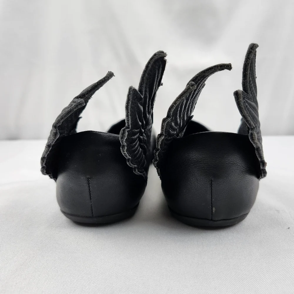 Jeremy Scott x Adidas Winged Ballet Flats Black Leather Size 9 - Picture 4 of 9
